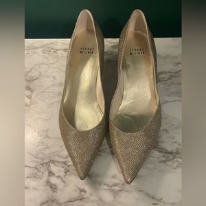 Stuart Weitzman Size 9 Glitter Kitten Heel Pump